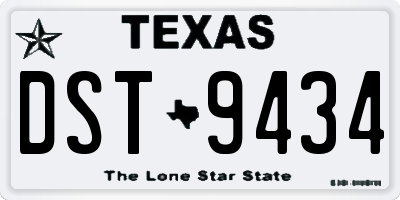 TX license plate DST9434