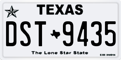 TX license plate DST9435