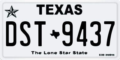 TX license plate DST9437
