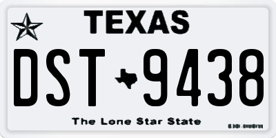 TX license plate DST9438