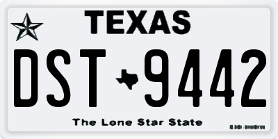 TX license plate DST9442