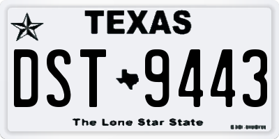 TX license plate DST9443