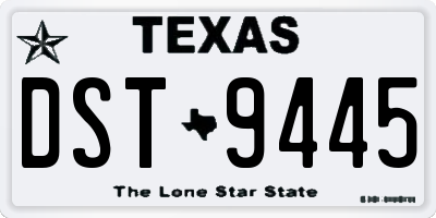 TX license plate DST9445