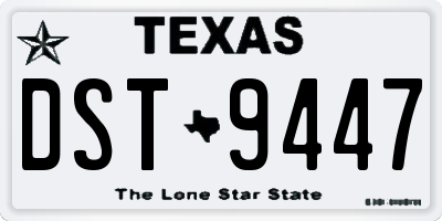 TX license plate DST9447