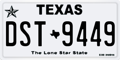 TX license plate DST9449