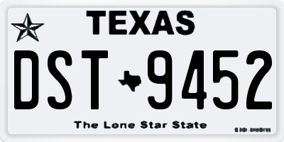 TX license plate DST9452