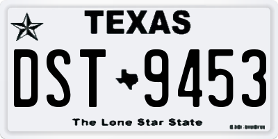 TX license plate DST9453