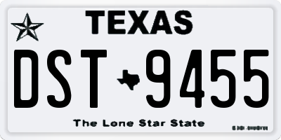 TX license plate DST9455