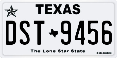 TX license plate DST9456