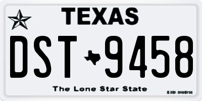 TX license plate DST9458