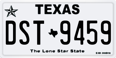 TX license plate DST9459