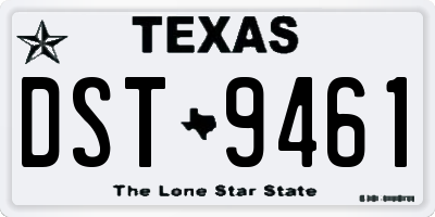 TX license plate DST9461