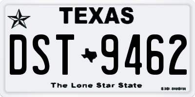 TX license plate DST9462