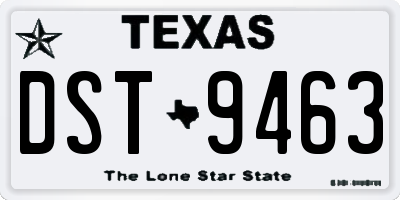 TX license plate DST9463