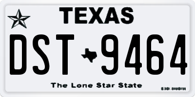 TX license plate DST9464
