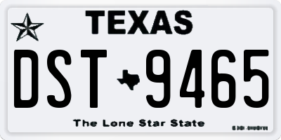 TX license plate DST9465