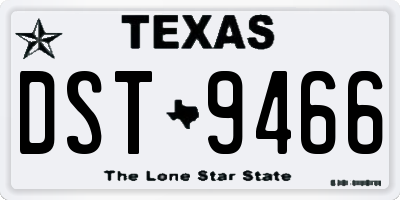 TX license plate DST9466