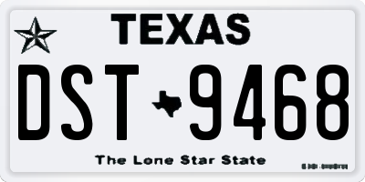 TX license plate DST9468