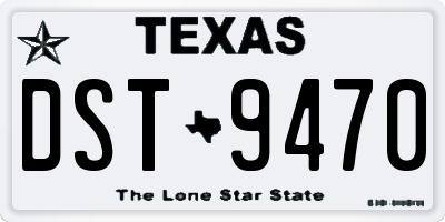 TX license plate DST9470