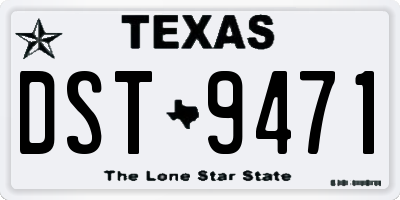 TX license plate DST9471
