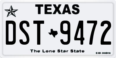 TX license plate DST9472