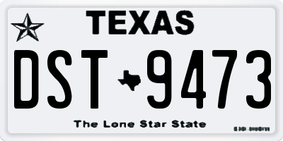 TX license plate DST9473