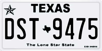 TX license plate DST9475