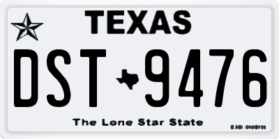 TX license plate DST9476