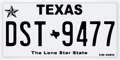 TX license plate DST9477