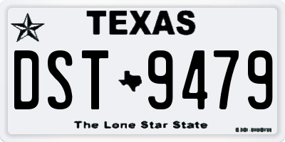 TX license plate DST9479