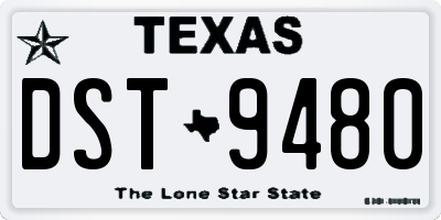 TX license plate DST9480