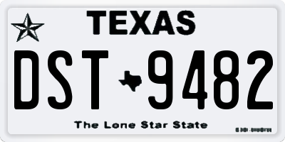 TX license plate DST9482