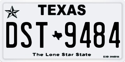 TX license plate DST9484