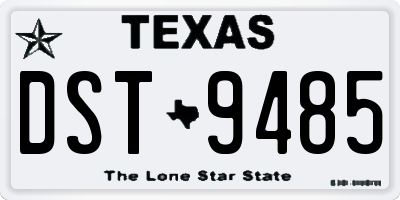 TX license plate DST9485