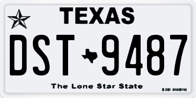 TX license plate DST9487