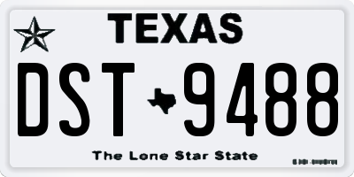 TX license plate DST9488
