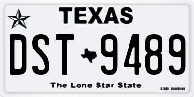 TX license plate DST9489