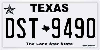 TX license plate DST9490