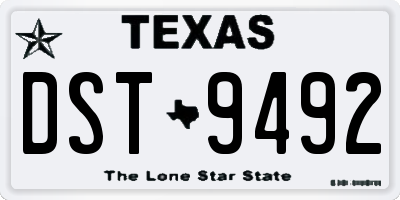 TX license plate DST9492