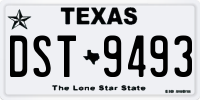 TX license plate DST9493
