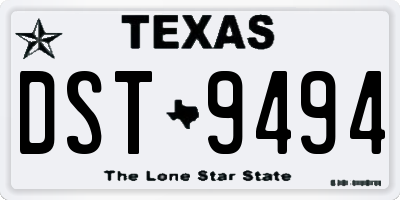 TX license plate DST9494