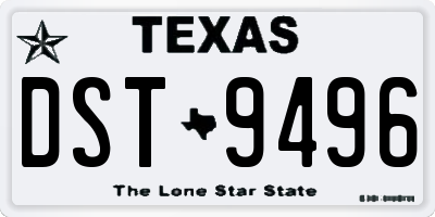 TX license plate DST9496