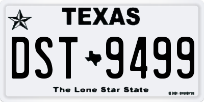 TX license plate DST9499