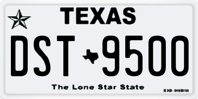 TX license plate DST9500