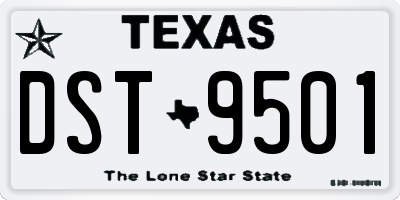 TX license plate DST9501