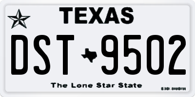 TX license plate DST9502