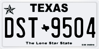 TX license plate DST9504