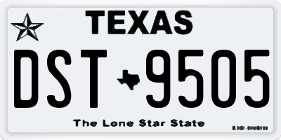 TX license plate DST9505