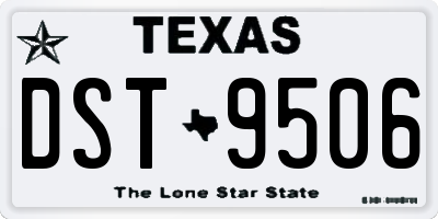 TX license plate DST9506