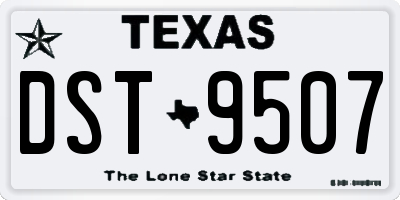 TX license plate DST9507